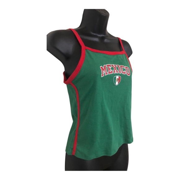 Super cute green red trim Mexico print tank top cami size XS brand new - Picture 8 of 12